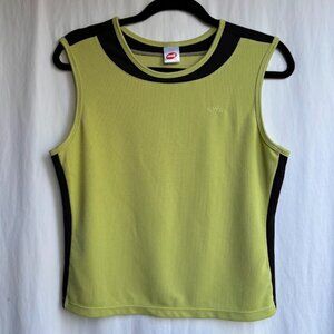 Y2K Avia Lime Mesh Muscle Tank – Retro Athletic Sleeveless Top Size L